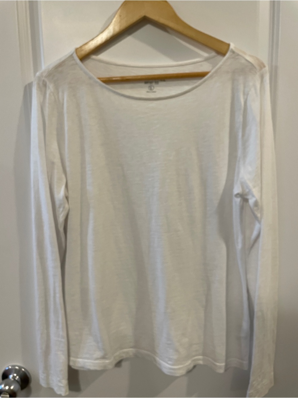 J. Crew White Long-Sleeve Scoop-Neck Tee